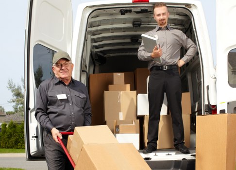 Boxes and furniture being loaded for removals in Bromley