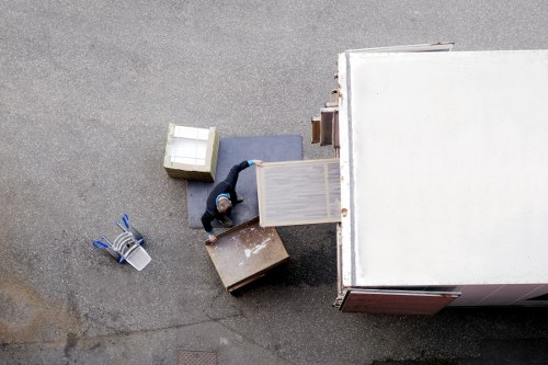 Packed household items ready for loading during a Bromley removal