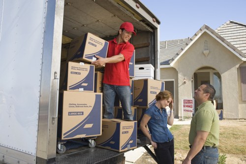 Local commercial movers transporting office items in Bromley