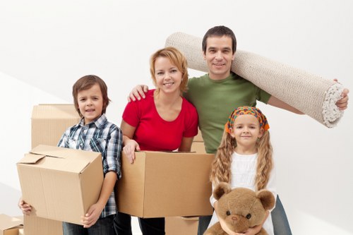 Careful loading of boxes and household items into a van
