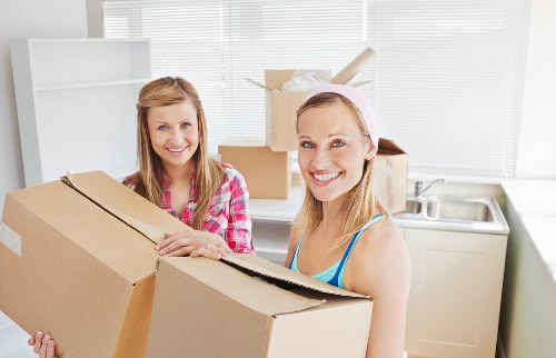 Prepared moving van with packed household items