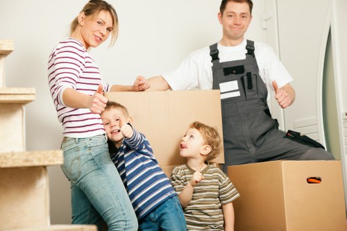 Packed boxes and furniture ready for house removal in Bromley