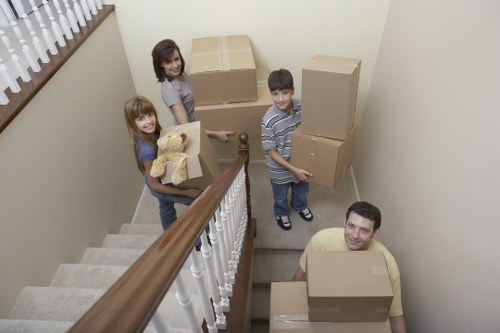 Packed household items ready for removals in Bromley
